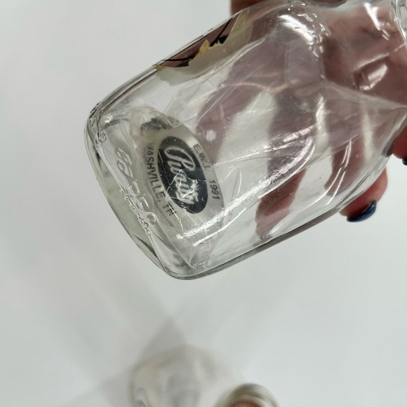 Vintage Purity Milk Jar Square Bottom Glass Half Pint Heavy Cream & Keychain - Picture 3 of 8